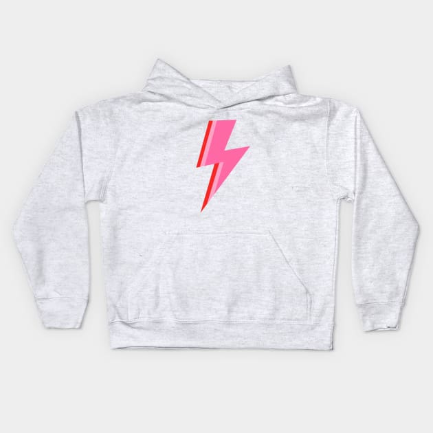 Pink and Red Striped Lightning Strike Kids Hoodie by OneThreeSix